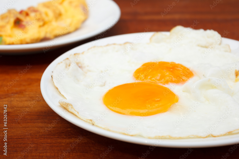 Close up Fried Eggs Close up Fried Eggs