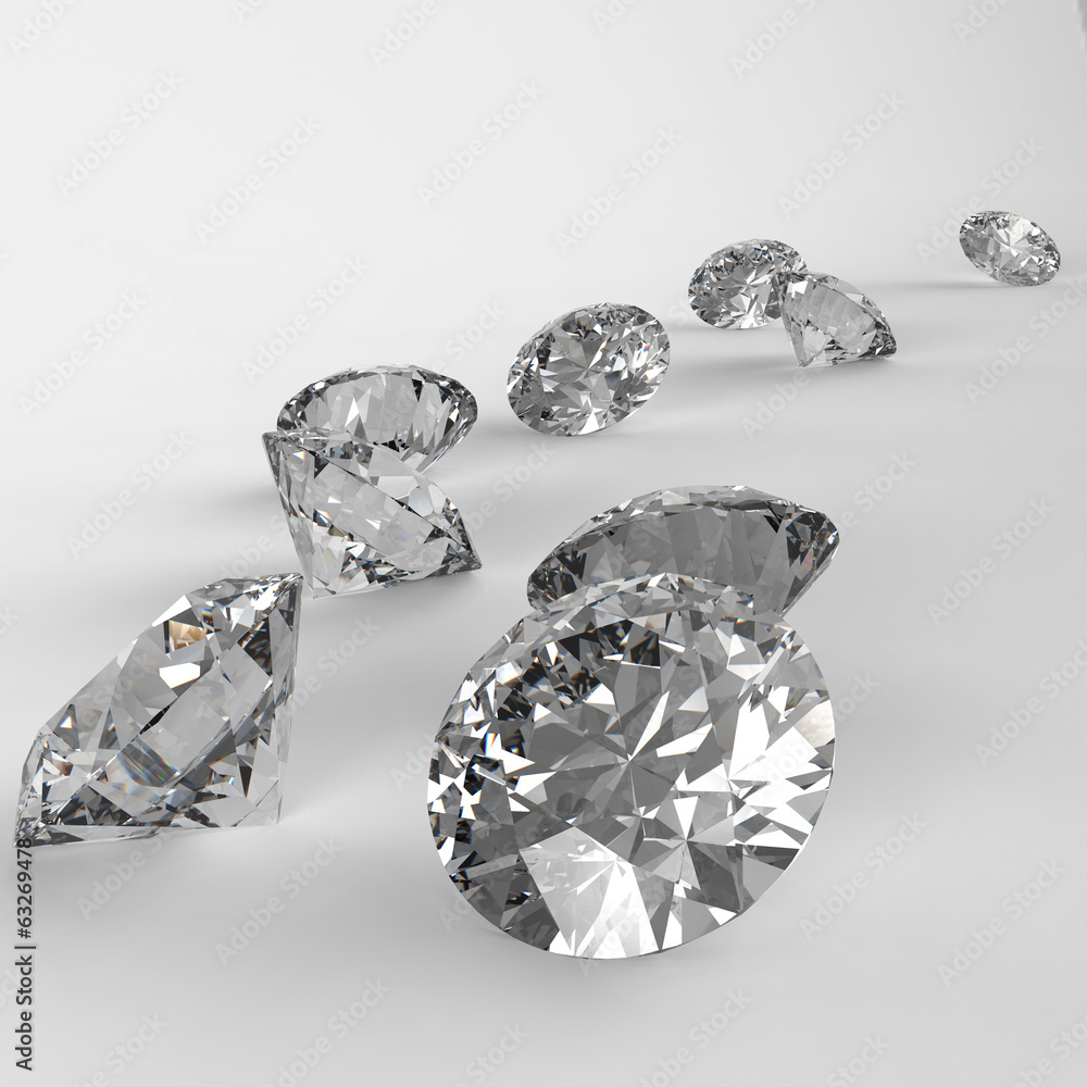 Diamonds 3d in composition as concept Diamonds 3d in composition as concept
