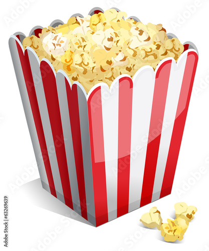 popcorn in a striped tub
