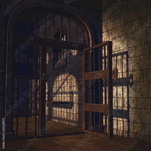 Zardzewiałe kraty w starym więzieniu © Obsidian Fantasy