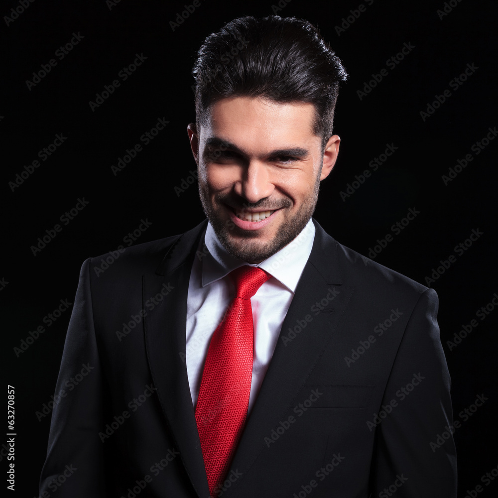 business man with evil smile