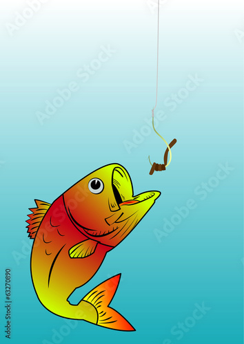 fish takes the bait the hook