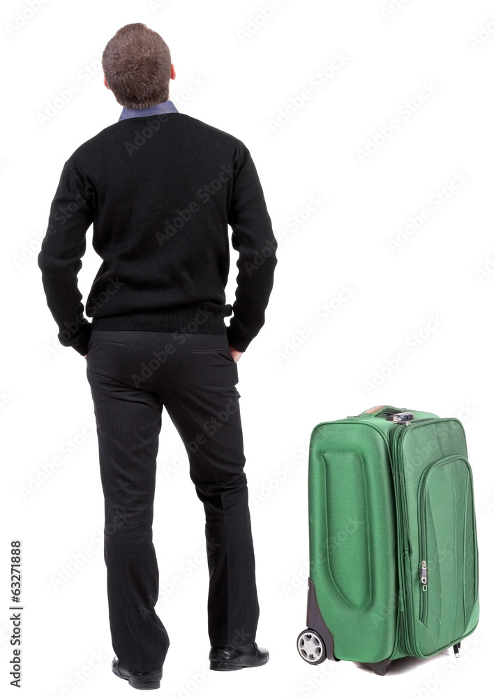 Businessman traveling with suitcas Businessman traveling with suitcas