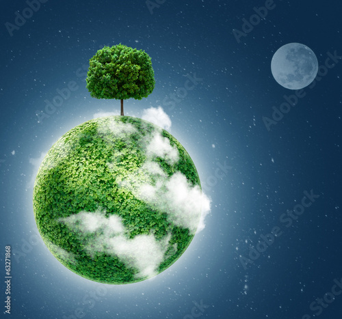 Green planet. Ecology concept.
