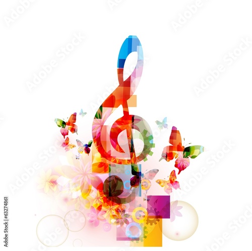 Colorful musical note background