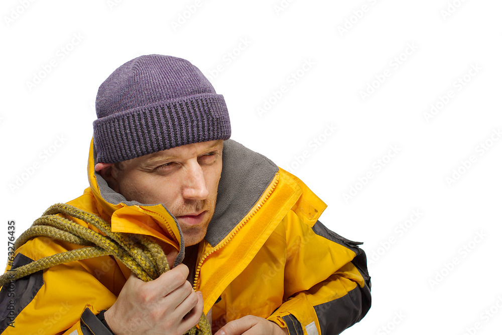 Man in yellow jacket Man in yellow jacket