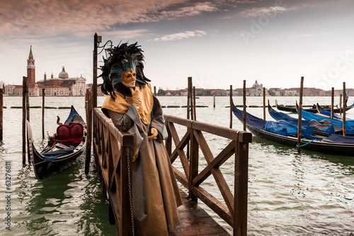 Personnage du Carnaval de Venise, Vénétie, Italie