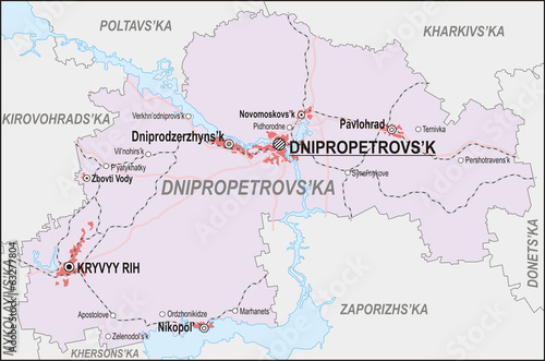 Map of Dnipropetrovsk Oblast photo