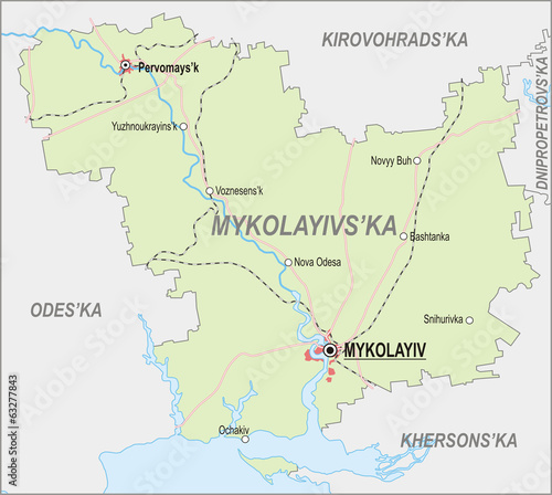 Map of Mykolaiv Oblast