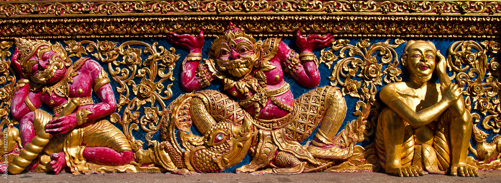 carving art in a thai temple carving art in a thai temple