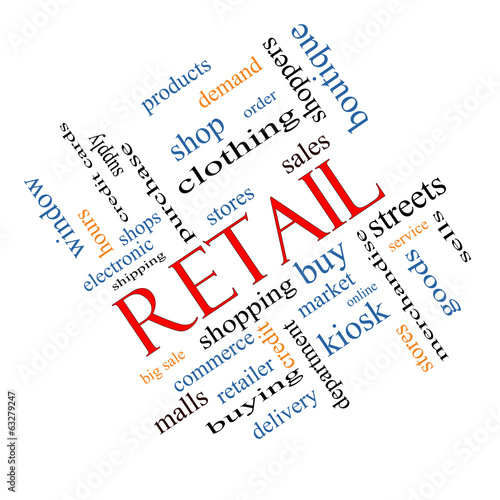 Retail Word Cloud Concept Angled
