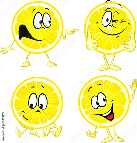 lemon cartoon - funny illustration isolated on white background