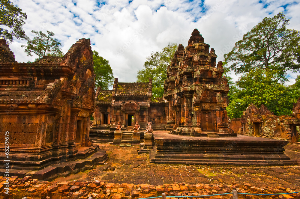 Ancient buddhist khmer temple in Angkor Wat, Cambodia. Banteay S