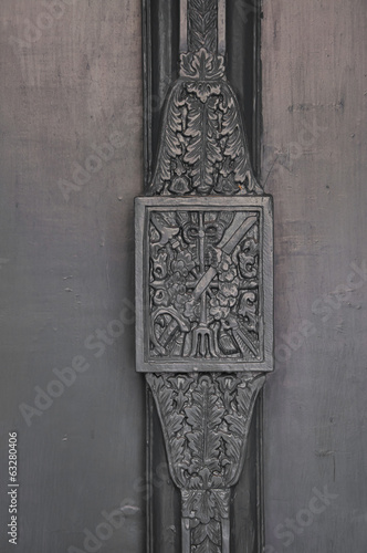 Beautiful Decorate door at Wat Phra Keao, Grand Palace Thailand photo