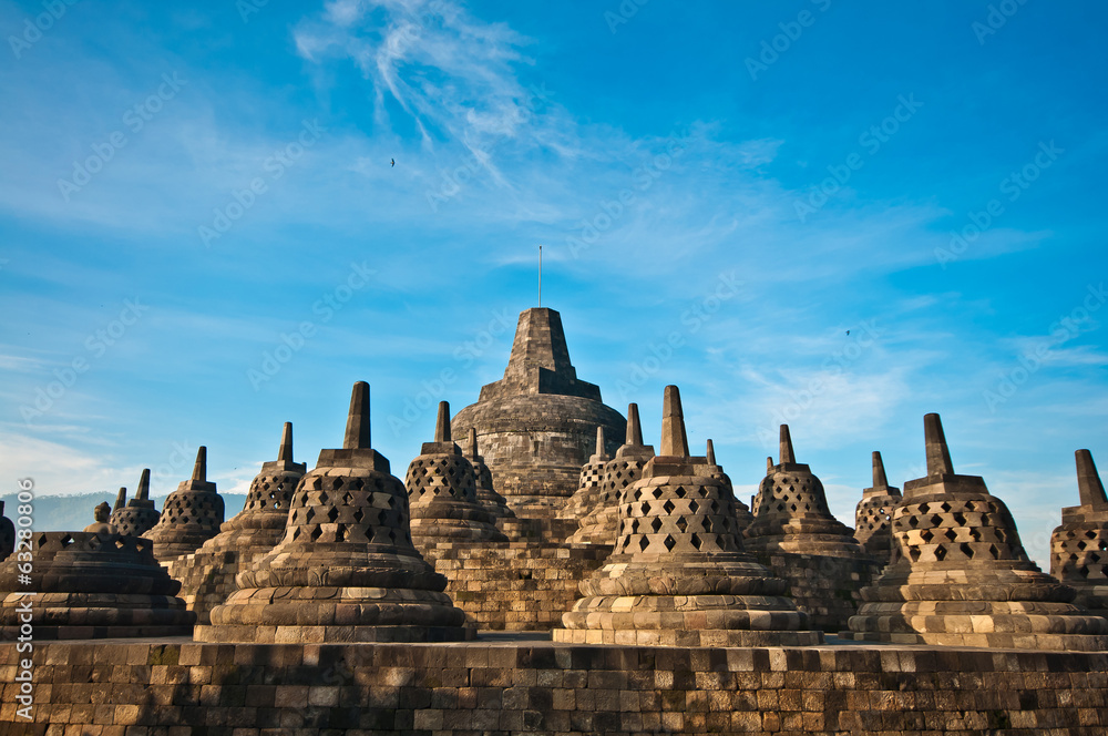 Borobudur temple near Yogyakarta on Java island, Indonesia