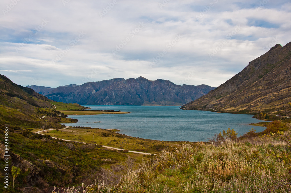 Famous Lake Hawea in Wanaka, New Zealand