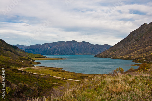 Famous Lake Hawea in Wanaka, New Zealand © naughtynut