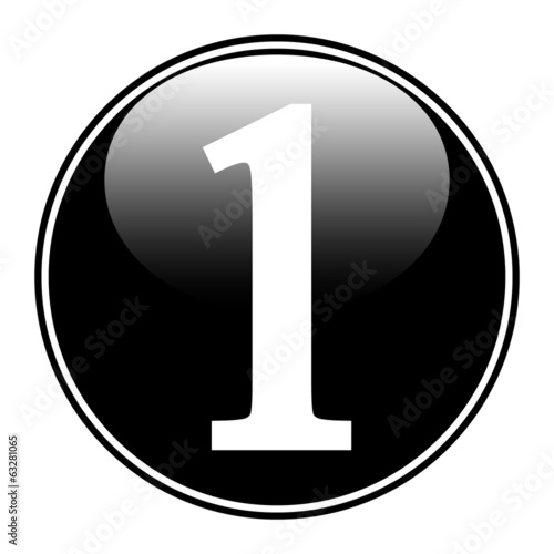 Black number one button photo