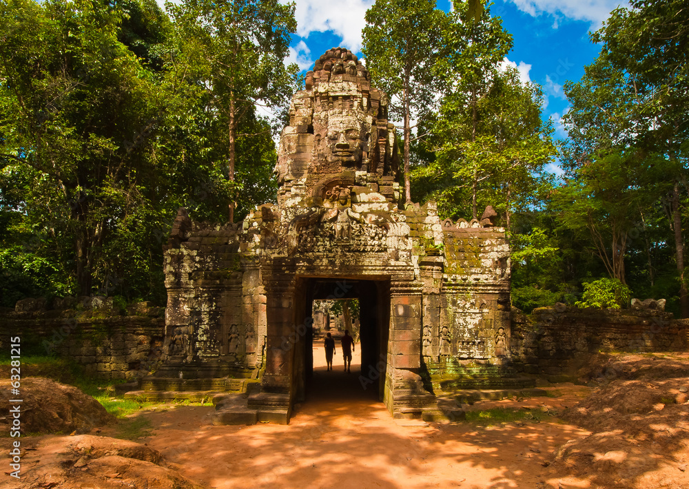 Ancient buddhist khmer temple in Angkor Wat, Cambodia. Ta Som Pr