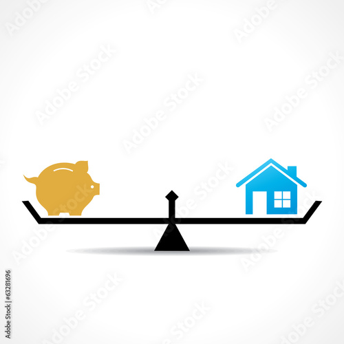 compare money and home concept vector
