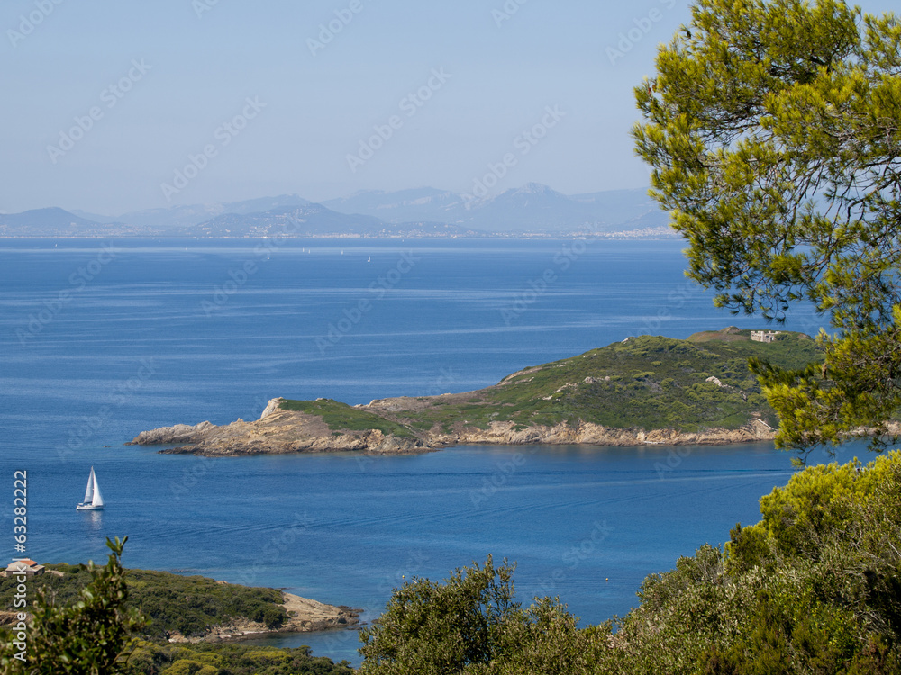 View from the French Port-Cros island in the mediterranean sea