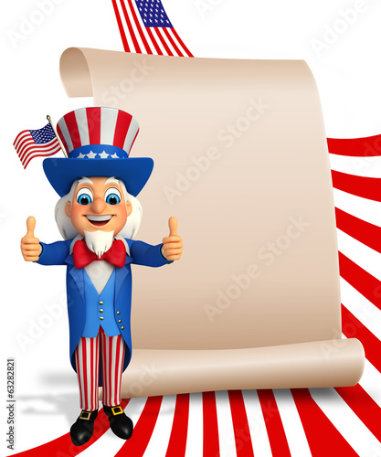 Illustration of Uncle Sam with best sign