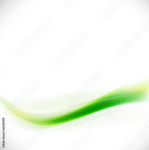 Abstract flow green line element, Vector illustration