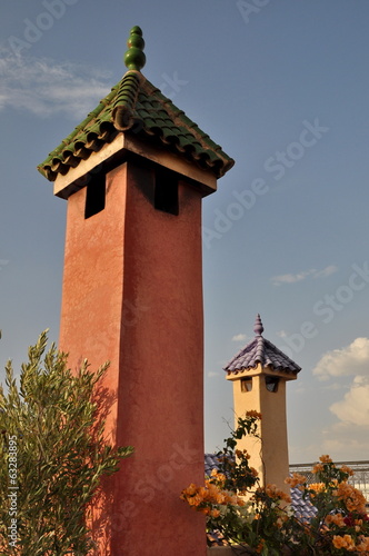Arabic style chimney in Morocco © anderm