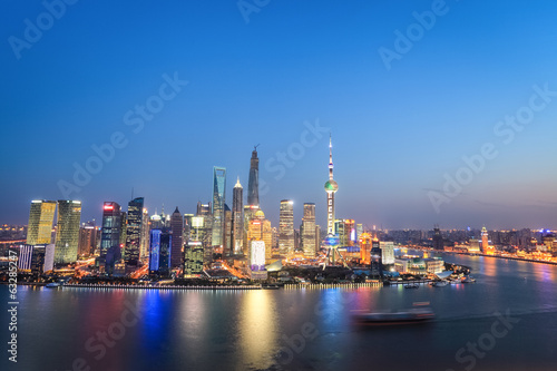 beautiful shanghai in nightfall © chungking