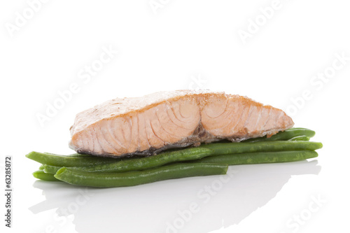 Salmon steak.