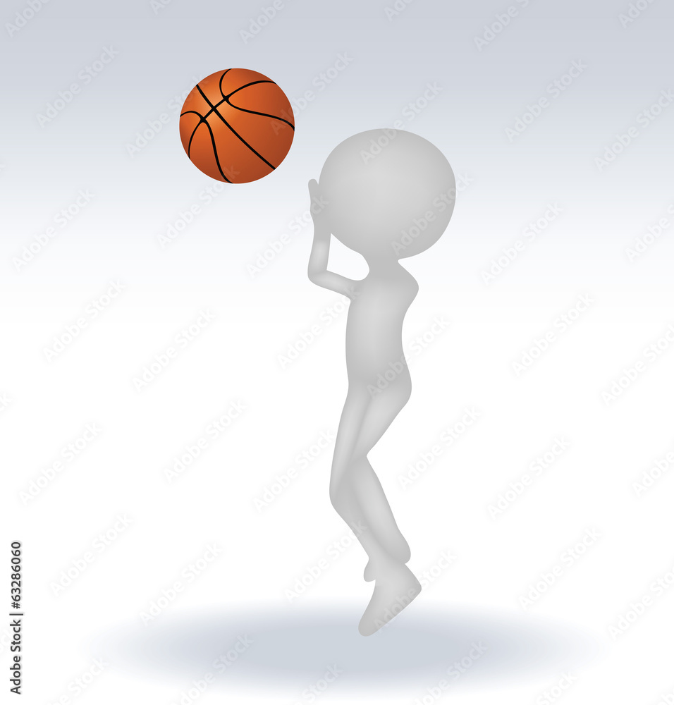 3d human basketball player