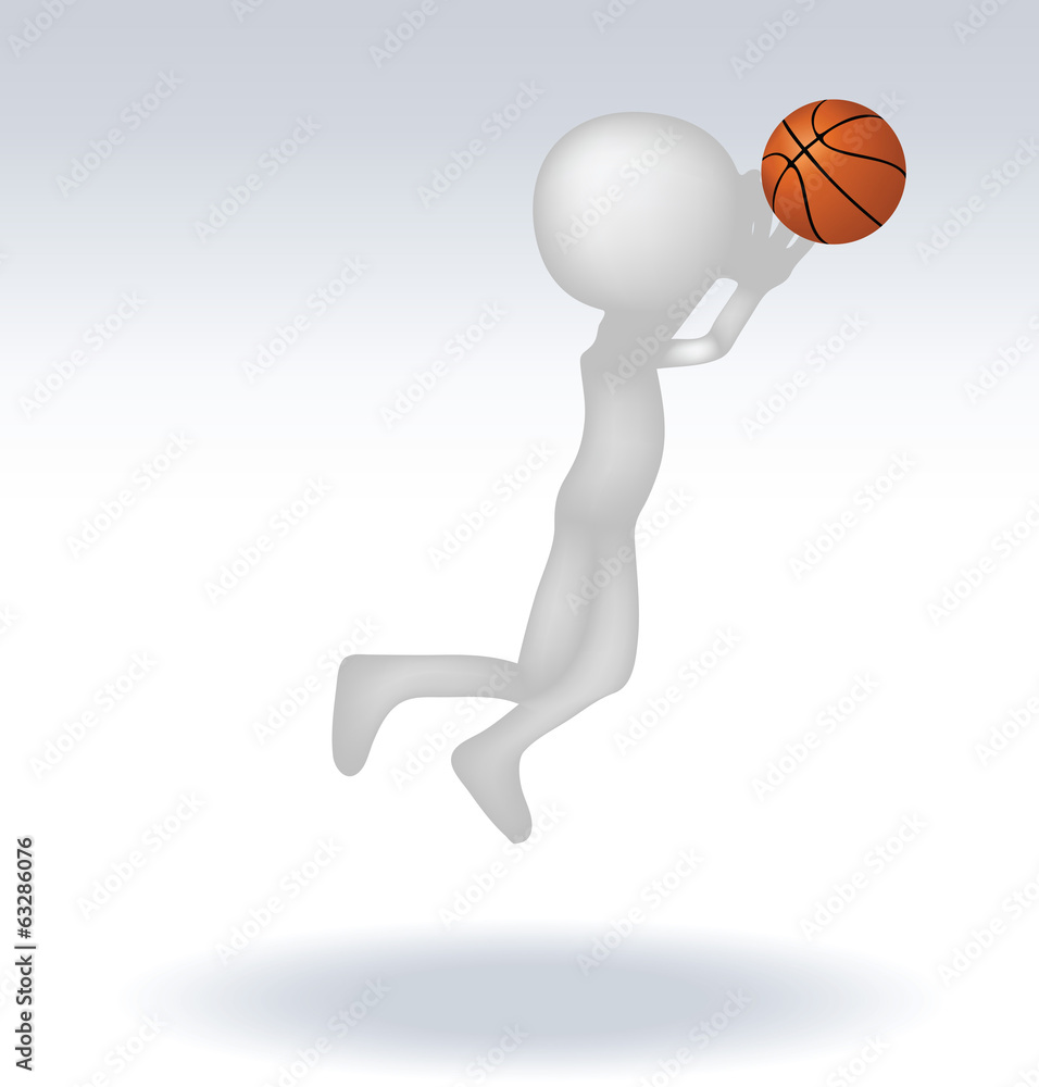 Fototapeta premium 3d human basketball player