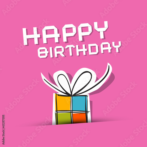 Vector Happy Birthday to You Theme on Pink Background