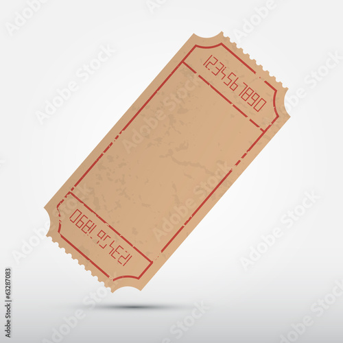 Vector Empty Ticket Illustration Isolated on Grey Background