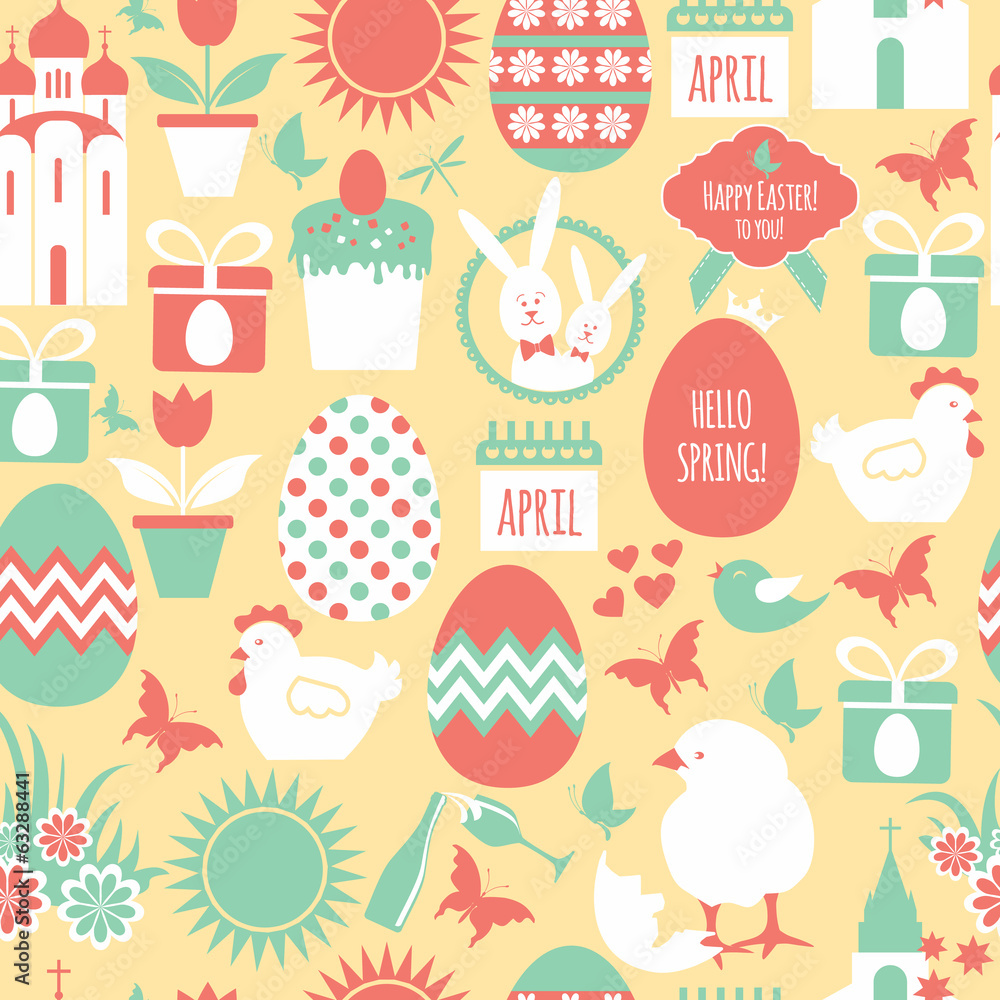 Easter seamless pattern