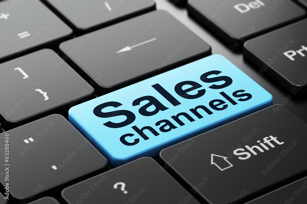 Fototapeta premium Marketing concept: Sales Channels on computer keyboard