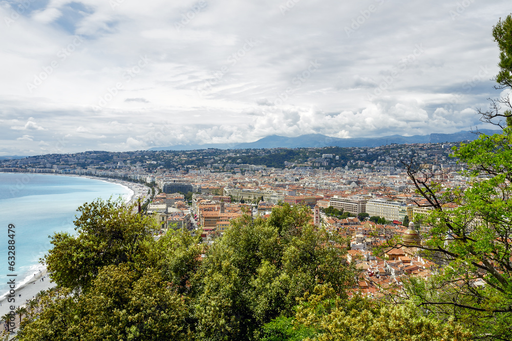 Aerial view towards the Nice, France