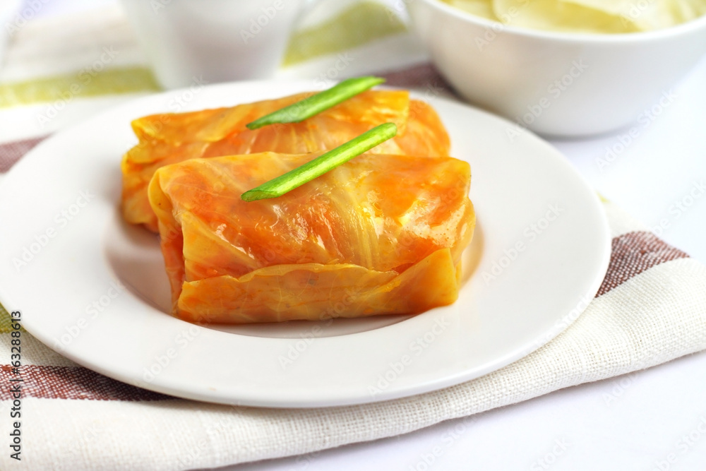 Cabbage rolls stuffed with meat and vegetables