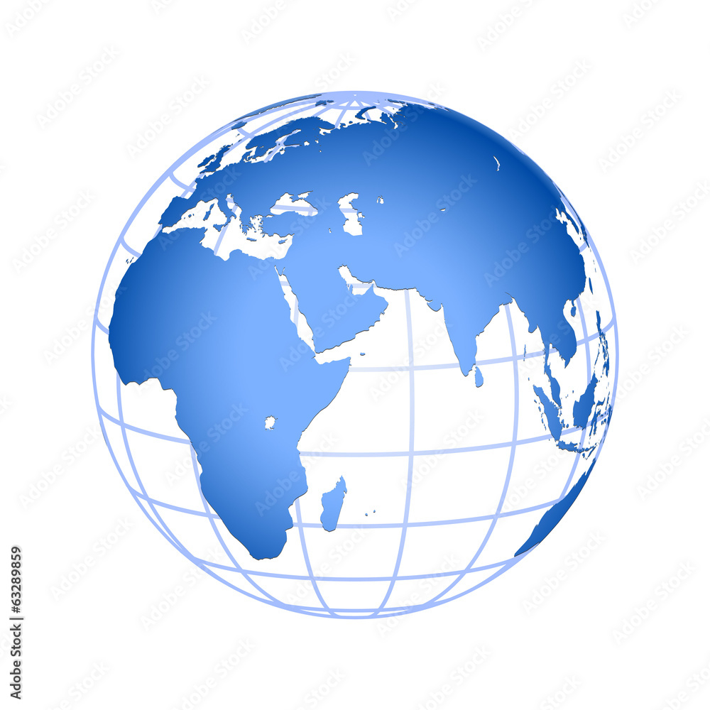 Naklejka premium Blue globe