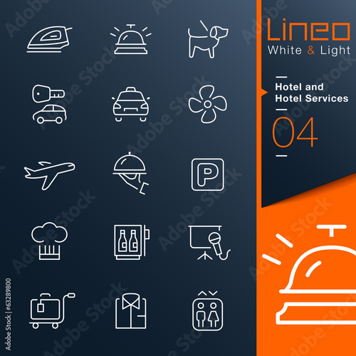 Lineo White & Light - Hotel and Hotel Services outline icons