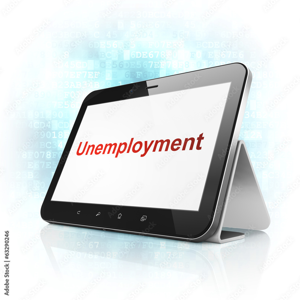 Finance concept: Unemployment on tablet pc computer Finance concept: Unemployment on tablet pc computer