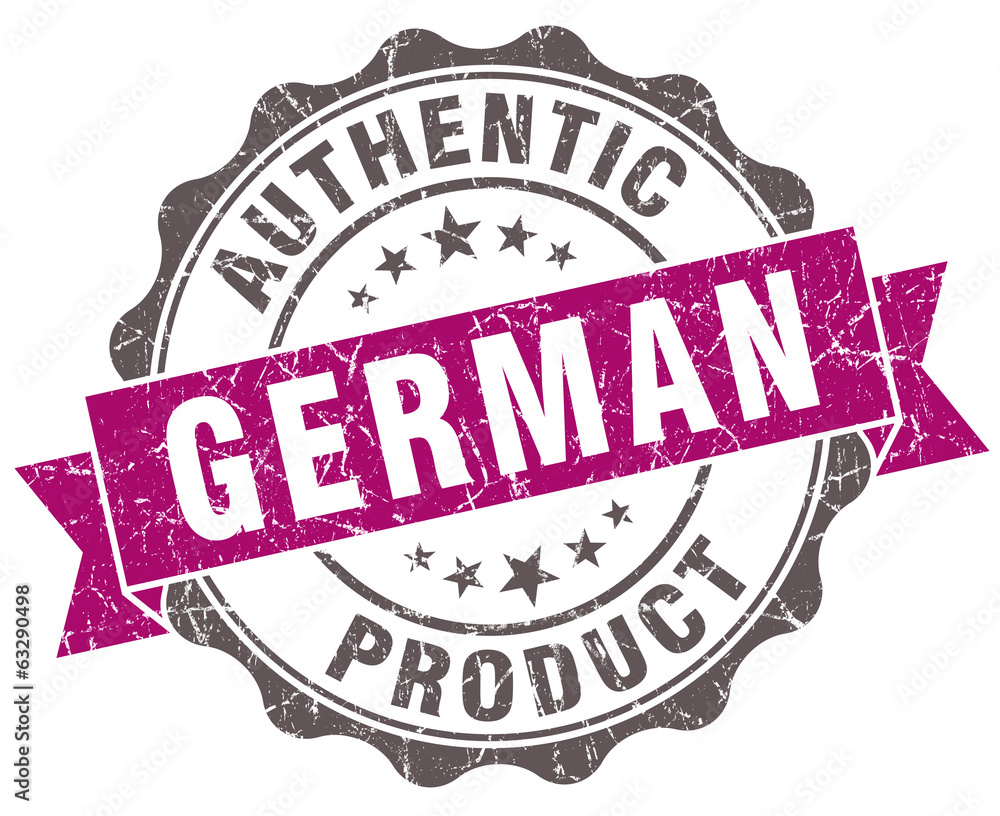 Fototapeta premium German product violet grunge retro style isolated seal