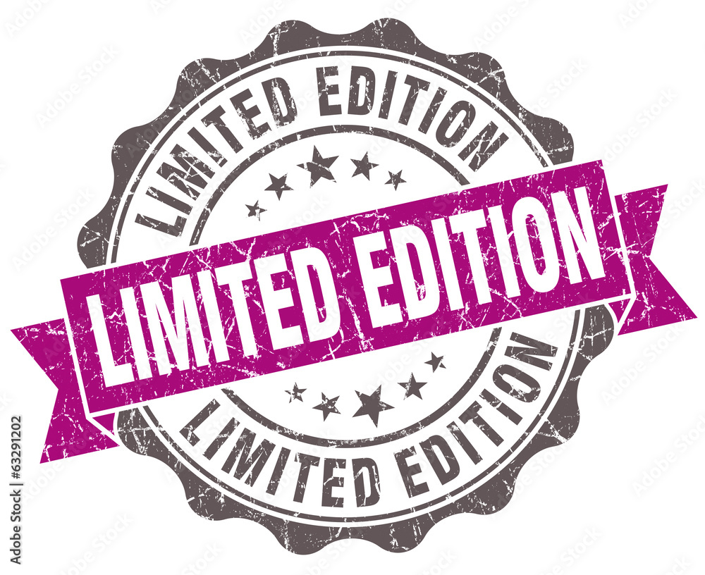 Fototapeta premium Limited edition violet grunge retro style isolated seal