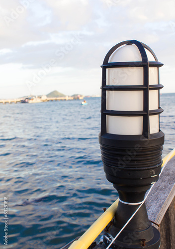 light bulb standing at the seaside