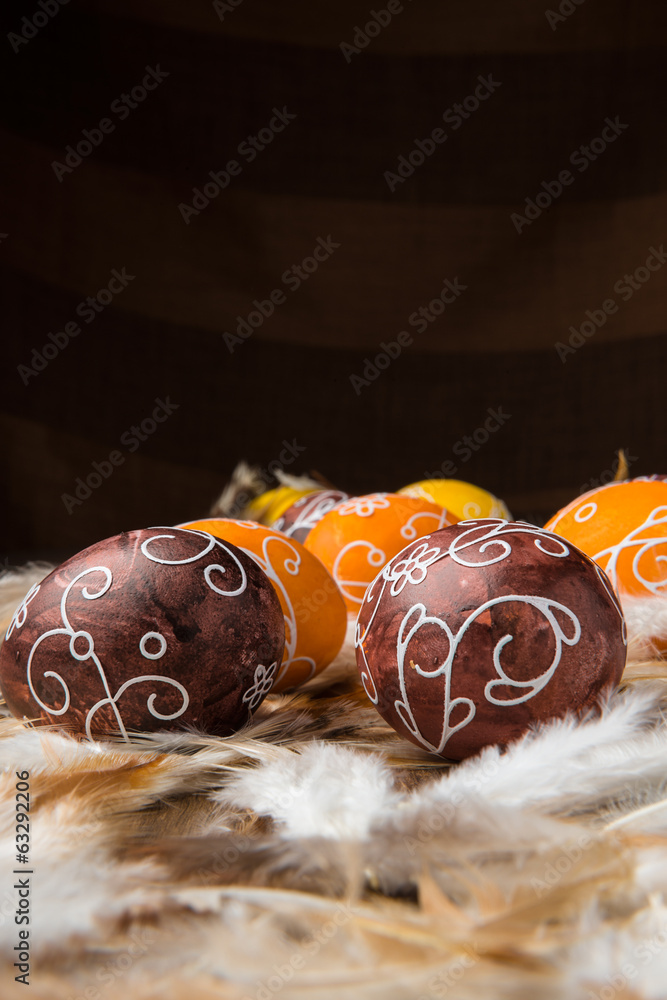 Easter Eggs on feathers