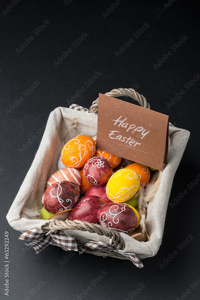 Easter Eggs on basket