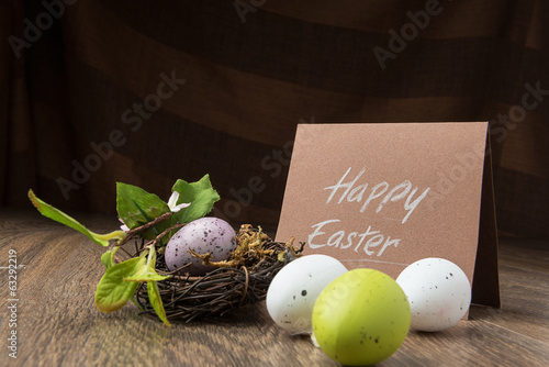 Obraz na płótnie Happy Easter card w salonie