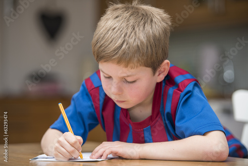 Boy doing homework