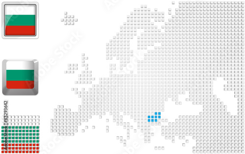 Bulgaria on map of Europe