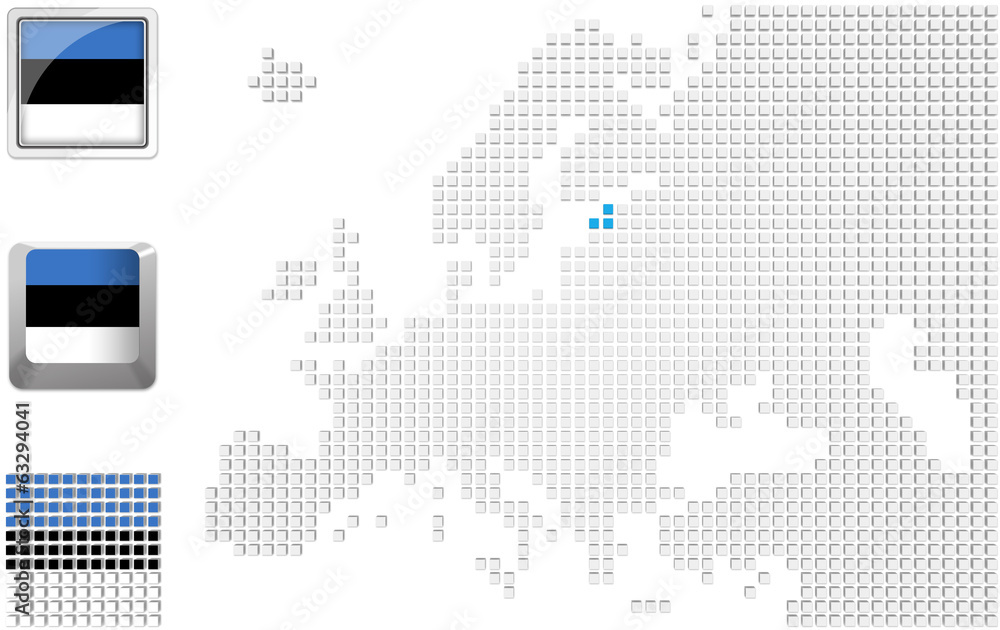 Fototapeta premium Estonia on map of Europe